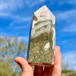 Druzy Sea Jasper Ocean Jasper Chunky Tower Carving Large Druzy Pocket Pastel Heart Chakra Solar Plexus Crystals Crystal Generator art