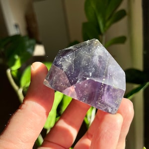 Pyrite in Fluorite crystal RARE Natural semi polished Cluster UV reactive raw edge stone Collector sparkles lights green & Purple minerals