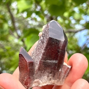 Red Hematite Quartz Crystal Cluster: Morocco Mineral Specimen, Root Chakra Stone