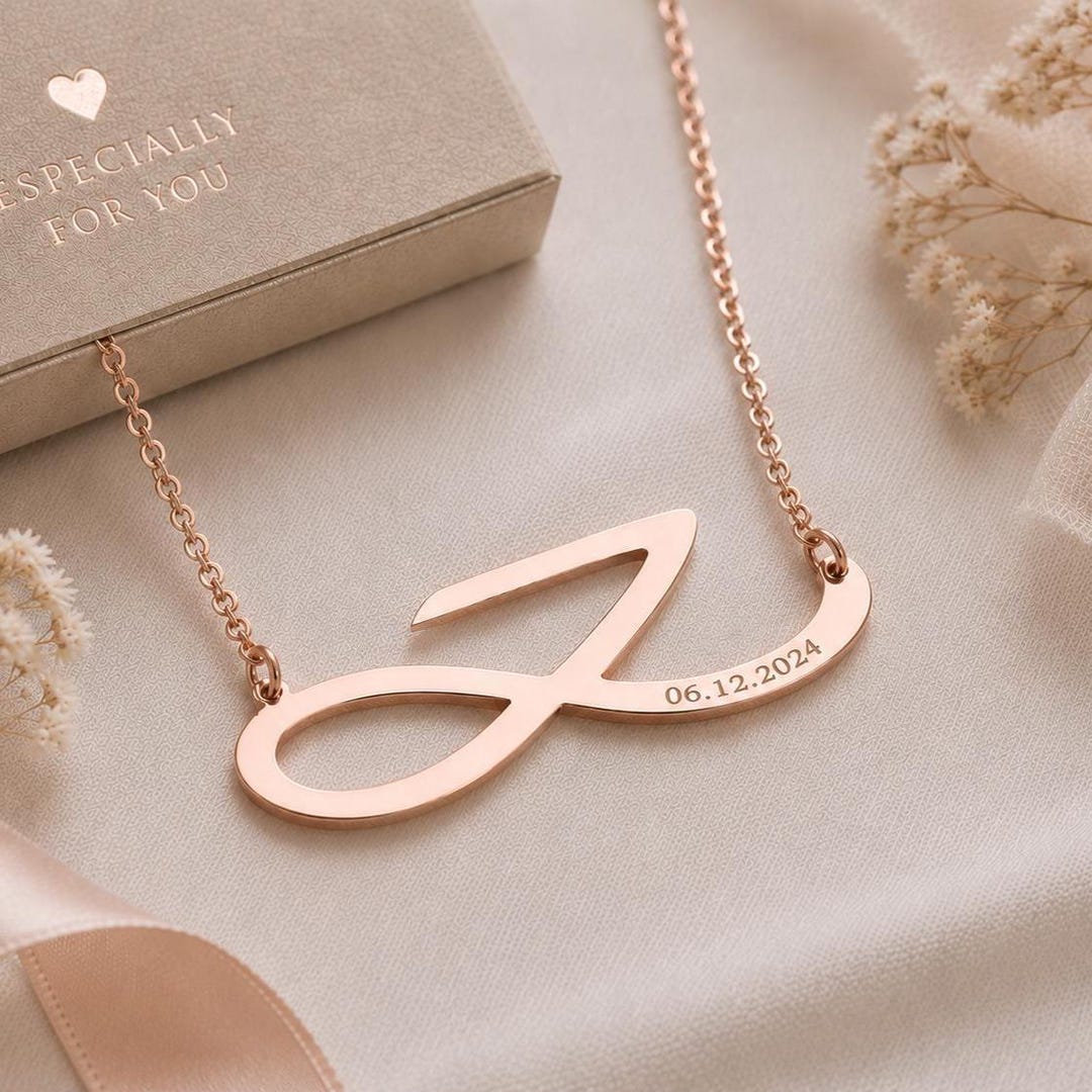 アイドル BTS- Necklace Custom BTS Jungkook Golden Necklace, 14K Solid Gold K-pop Necklace