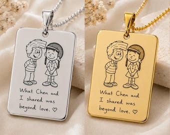 14K Gold Custom Handwriting Pendant Necklace, 14k Solid Gold Personalized Pendant, Engraved Necklace, Personalized Gift, Gift for Mother