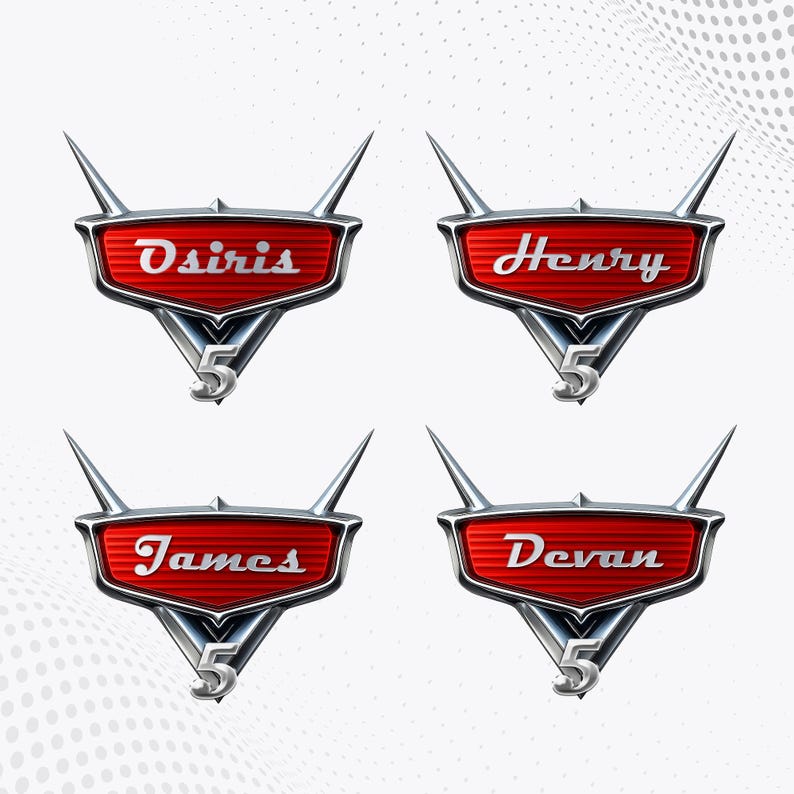 Custom Name Emblems Personalized Car Logo With Name, Custom Digital Cars Birthday Party ...