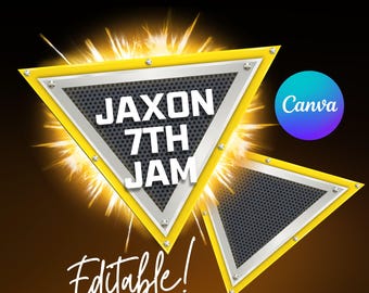 Editable Monster Truck Logos with Custom Text, Canva Template, Personalized Kids Logo, Monster Truck Party Logo, Custom Monster Truck Logo