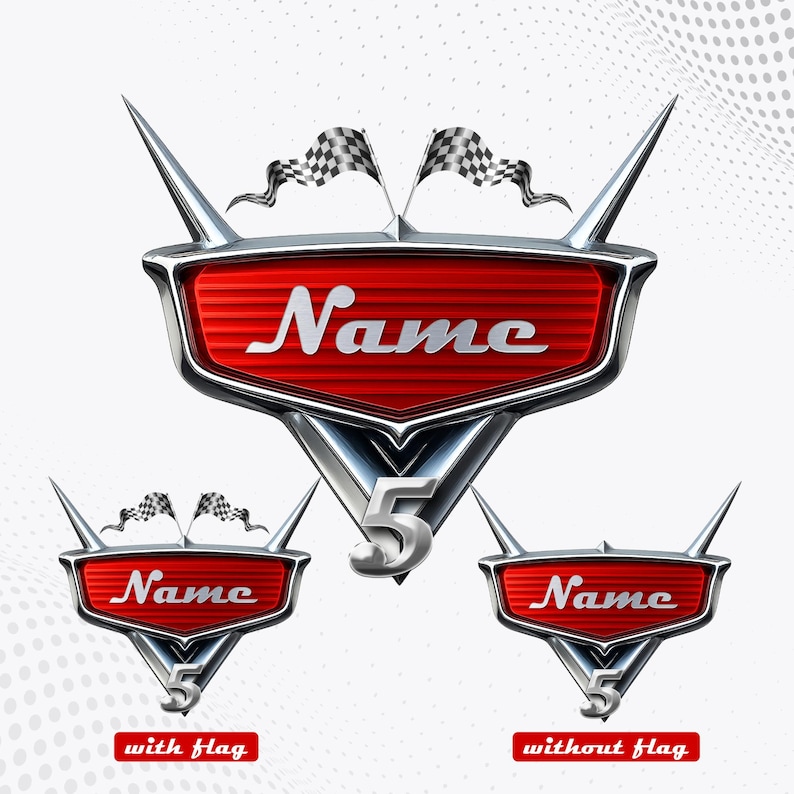 Personalized Car Logo With Name, Custom Digital Cars Birthday Party ...