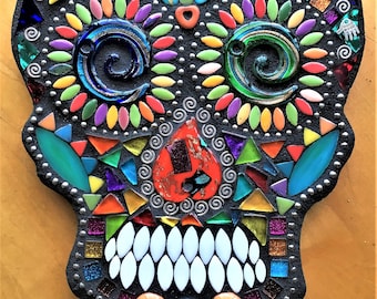MOSAIC SUGAR SKULL - Custom Made / Day of the Dead - Totally Customizable / Wild & Funky Style - This One Is 11" x 8" - Ooak / Unique!