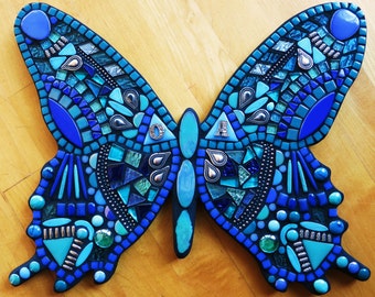 MOSAIC BUTTERFLY /'Wild /& Funky/' Style Gems Tiles Multicolored Your Color Choice OOAK! Beads 16x10 Glass Custom Order