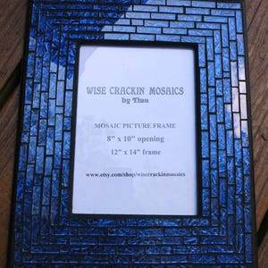 CUSTOM MOSAIC FRAMES in Gorgeous Cobalt Blue Van Gogh Stained Glass - 4 Sizes Available -  Or Your Color Choice  -  Unique & One-of-a-Kind