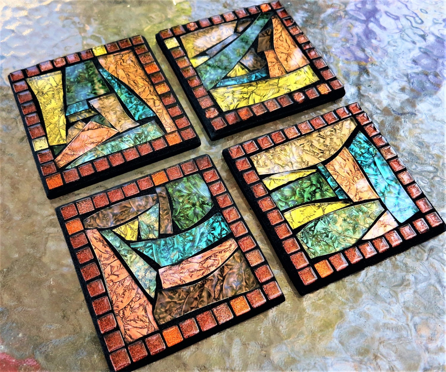 CUSTOM COASTERS - Square, Round or Funky Shaped Mosaic Coasters in ...