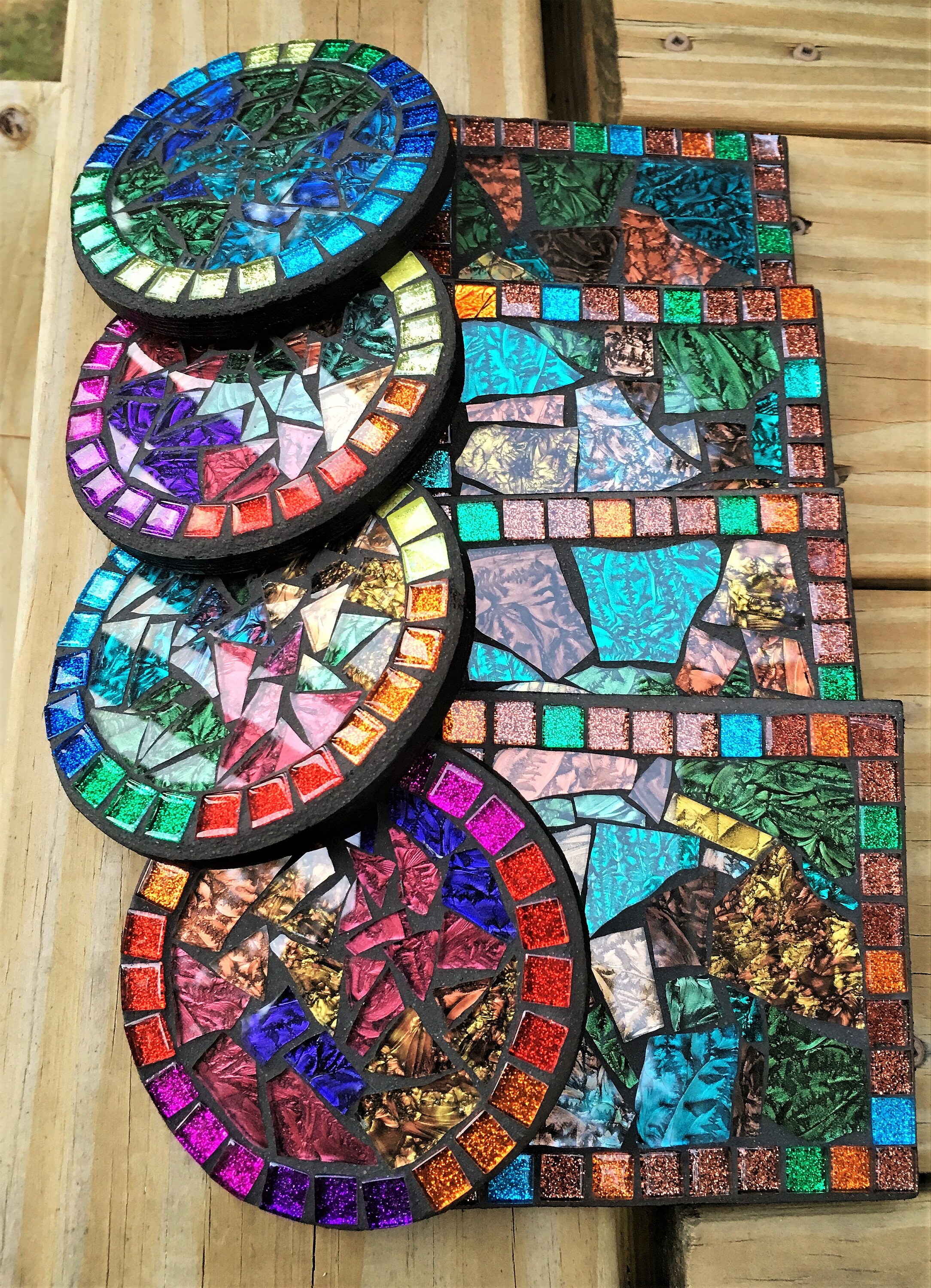 CUSTOM COASTERS - Round, Square or Funky Shaped Mosaic Coasters in ...