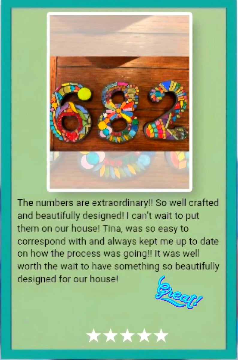 a card with a picture of the numbers on it