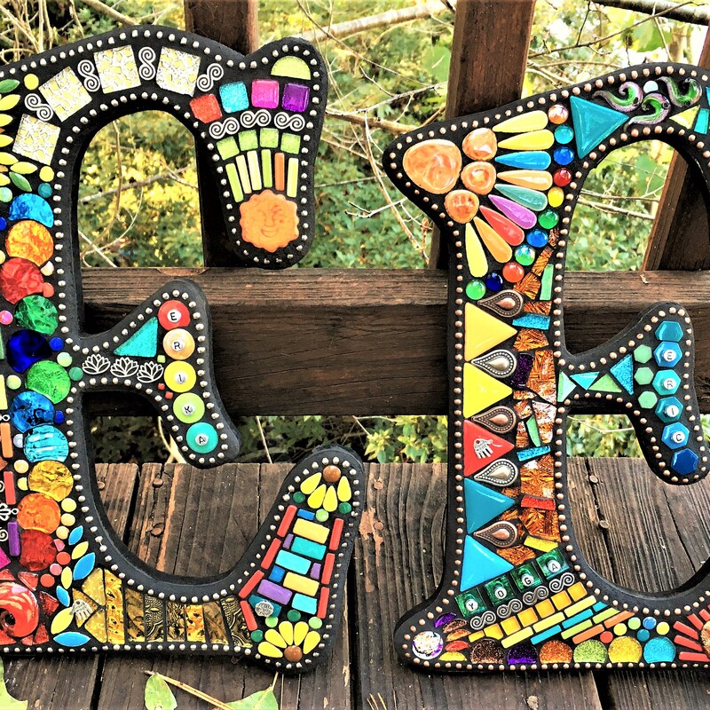 Mosaic Letters - Etsy