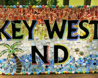 CUSTOM Made Mixed Media Mosaic Name Signs - You Get to "Design the Sign" - This One Is 26"x18"/ Unique!