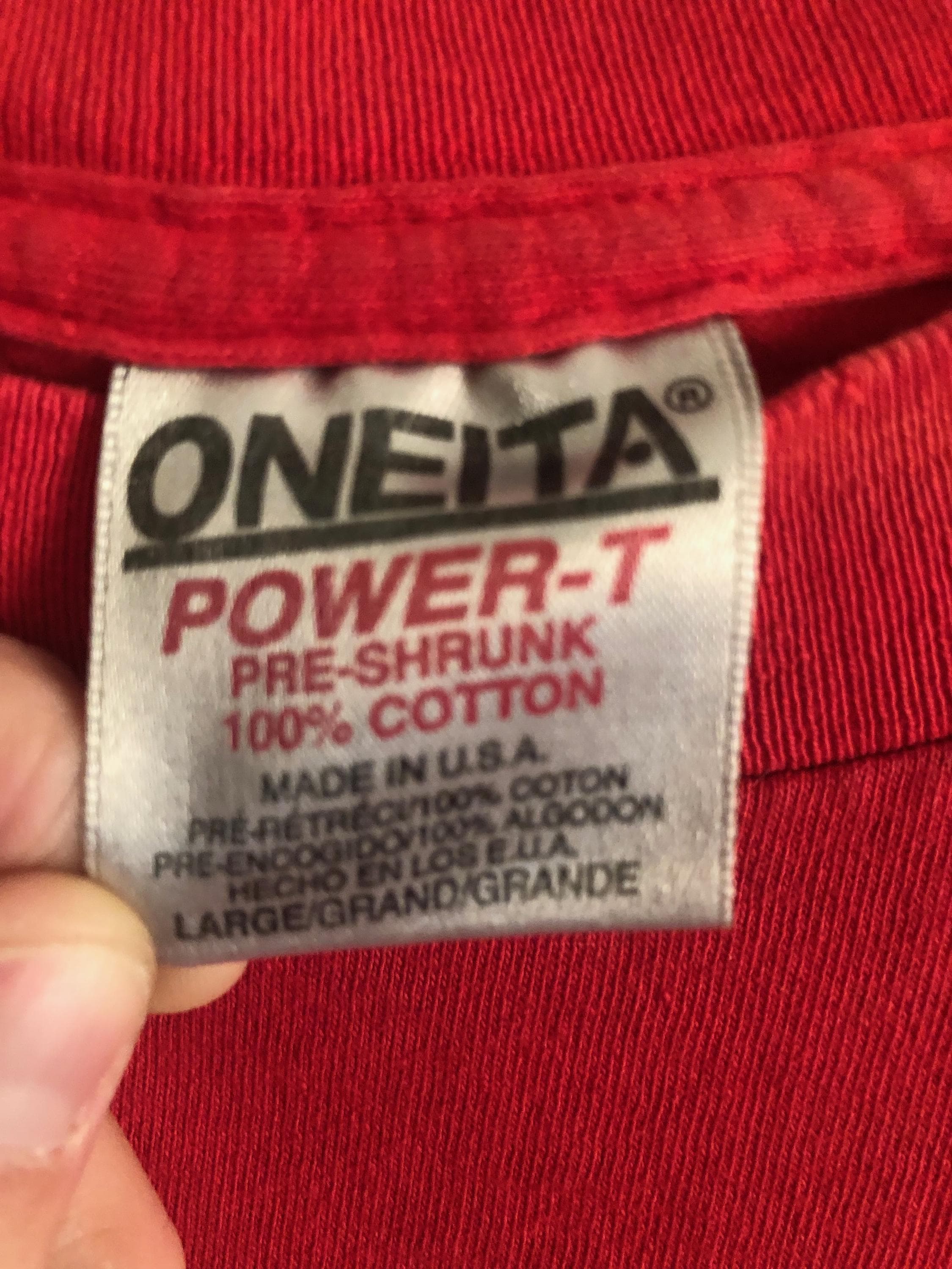 Vintage Blur Band T-shirt: Rare 1990s Oneita, Red Burger Graphic 