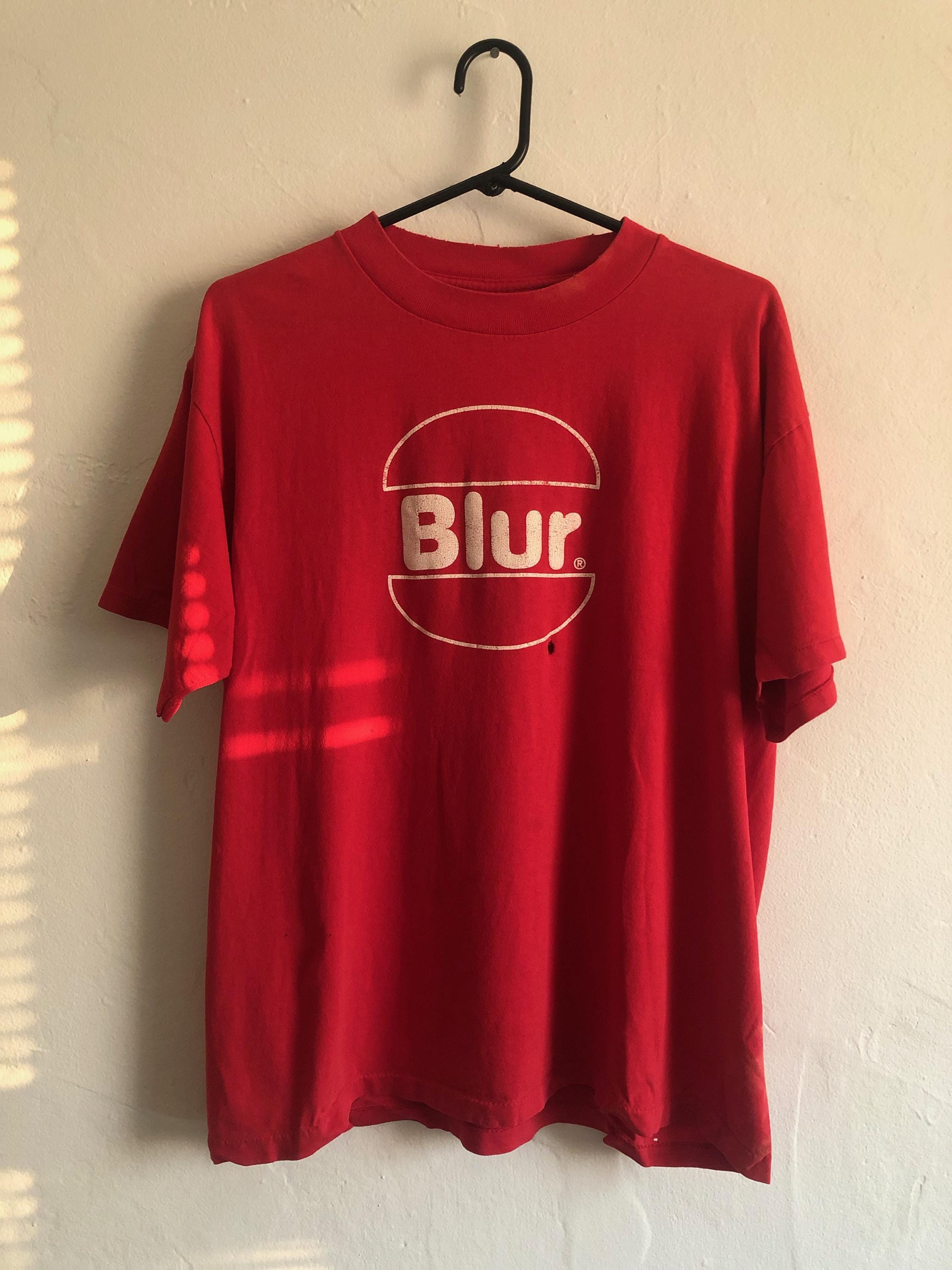 Vintage Blur Band T-shirt: Rare 1990s Oneita, Red Burger Graphic 