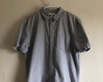 Men&#39;s Shirt - Classic Style - Blue Short Sleeve Oxford Button - BP.