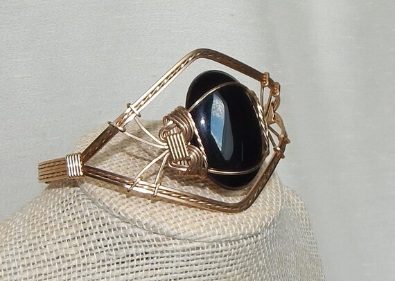 Black onyx bracelet,Black onyx and gold bracelet,… - image 3