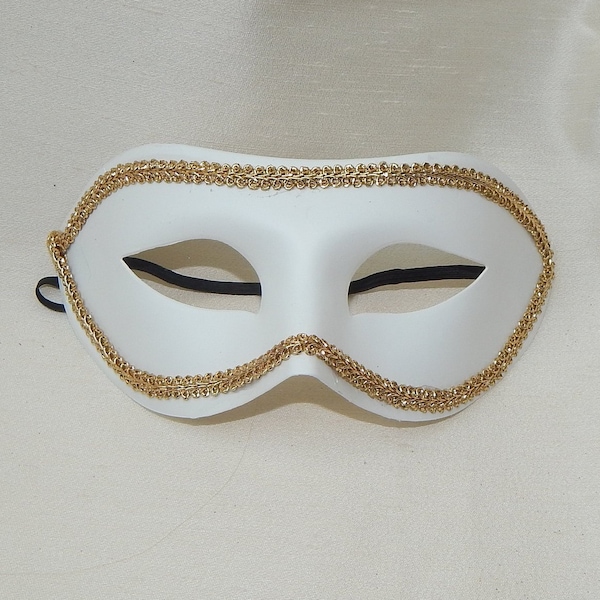 Halloween Mask,Masquerade Mask, His & Hers mask,White halloween mask,white and gold halloween mask,Man's Halloween Mask,Black and white ball