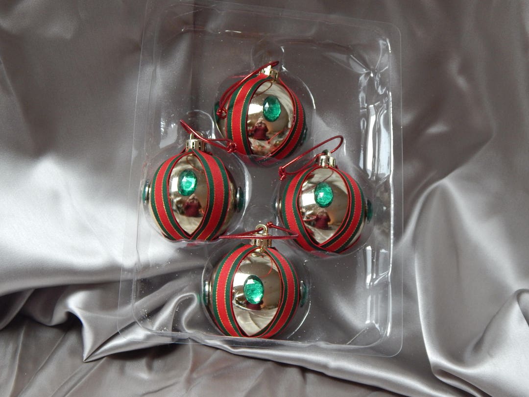 Gold Christmas Ornament,gold Christmas Ornament Set,set of Four