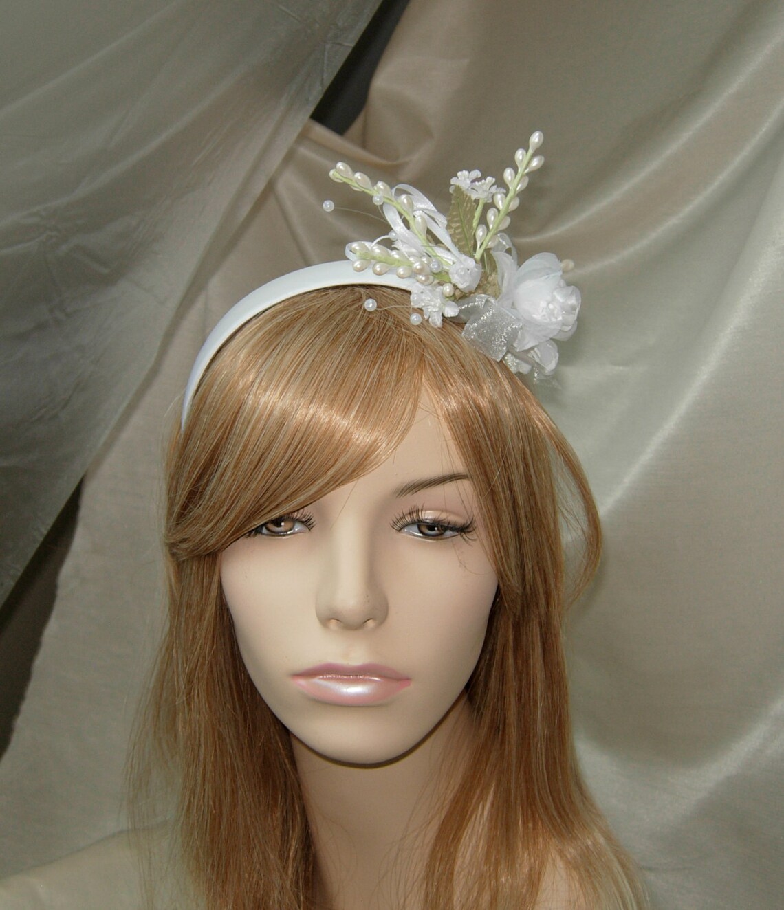 Bridal Rose Headband.bridal White Rose Headband,bridal White Rose and