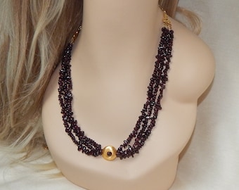 Garnet necklace,Garnet Valentine necklace,Burgandy garnet necklace,red garnet necklace,statement garnet necklace,designer garnet necklace