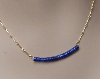 Lapis choker necklace,blue necklace,blue lapis necklace,dainty necklace,minimalist necklace,simple necklace,Christmas gift,gift for wife