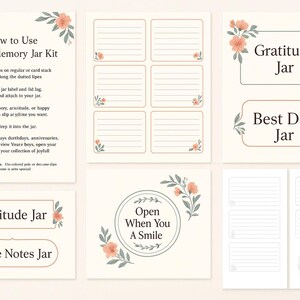 Memory Jar Label Pdf Printable Memory Jar Kit – Floral Edition | Instant Download - Etsy