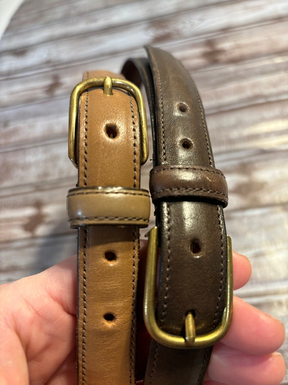 Dooney and Bourke leather brown skinny belts set … - image 2