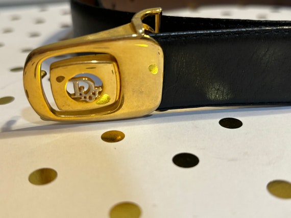 CHRISTIAN DIOR Vtg Men's Reversible Belt Gold Buc… - image 2