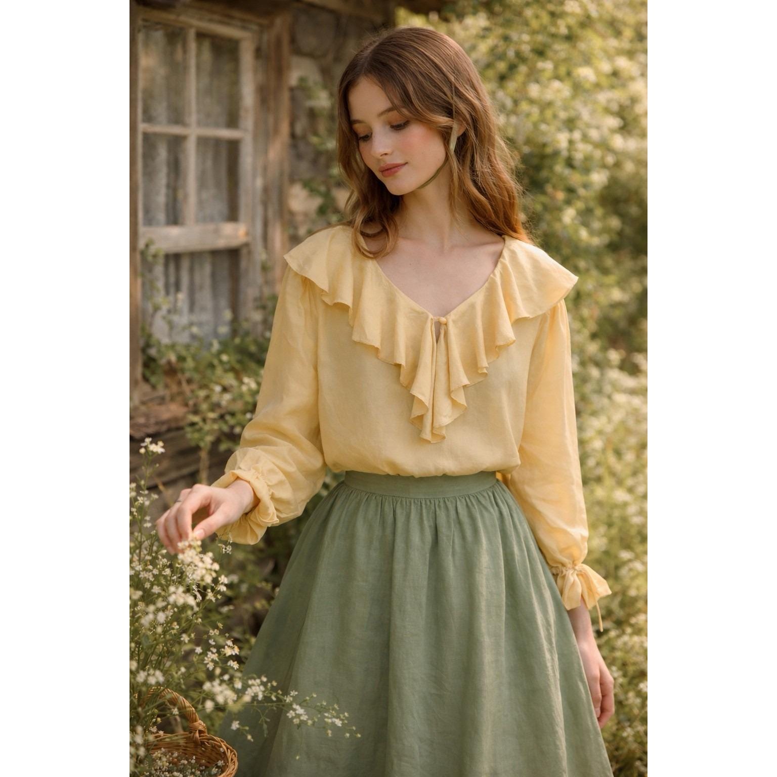 90s Ruffle Blouse - Etsy