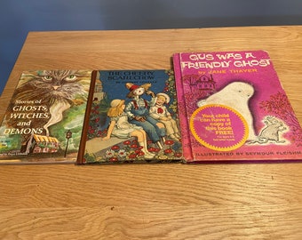 lot of (3) vintage 20s, 60s & 70s Halloween Fall childrens books