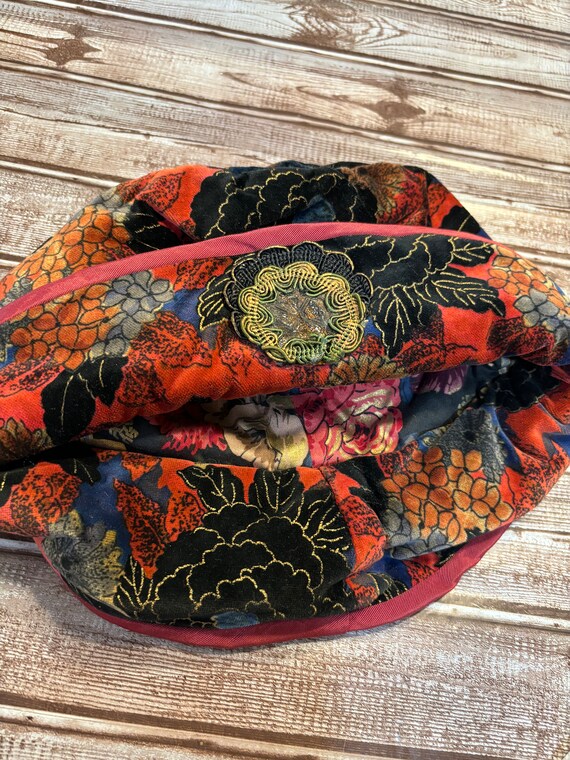 1990s vintage velvet patchwork carpet bag style f… - image 3