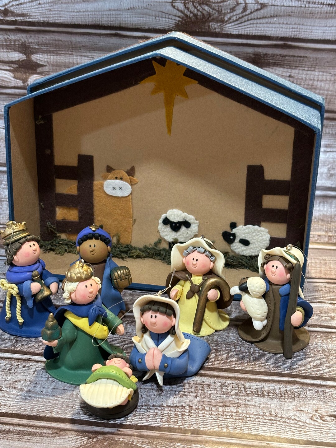 Nativity Set in a Box Polymer Clay Ornaments 6 Figures & Etsy