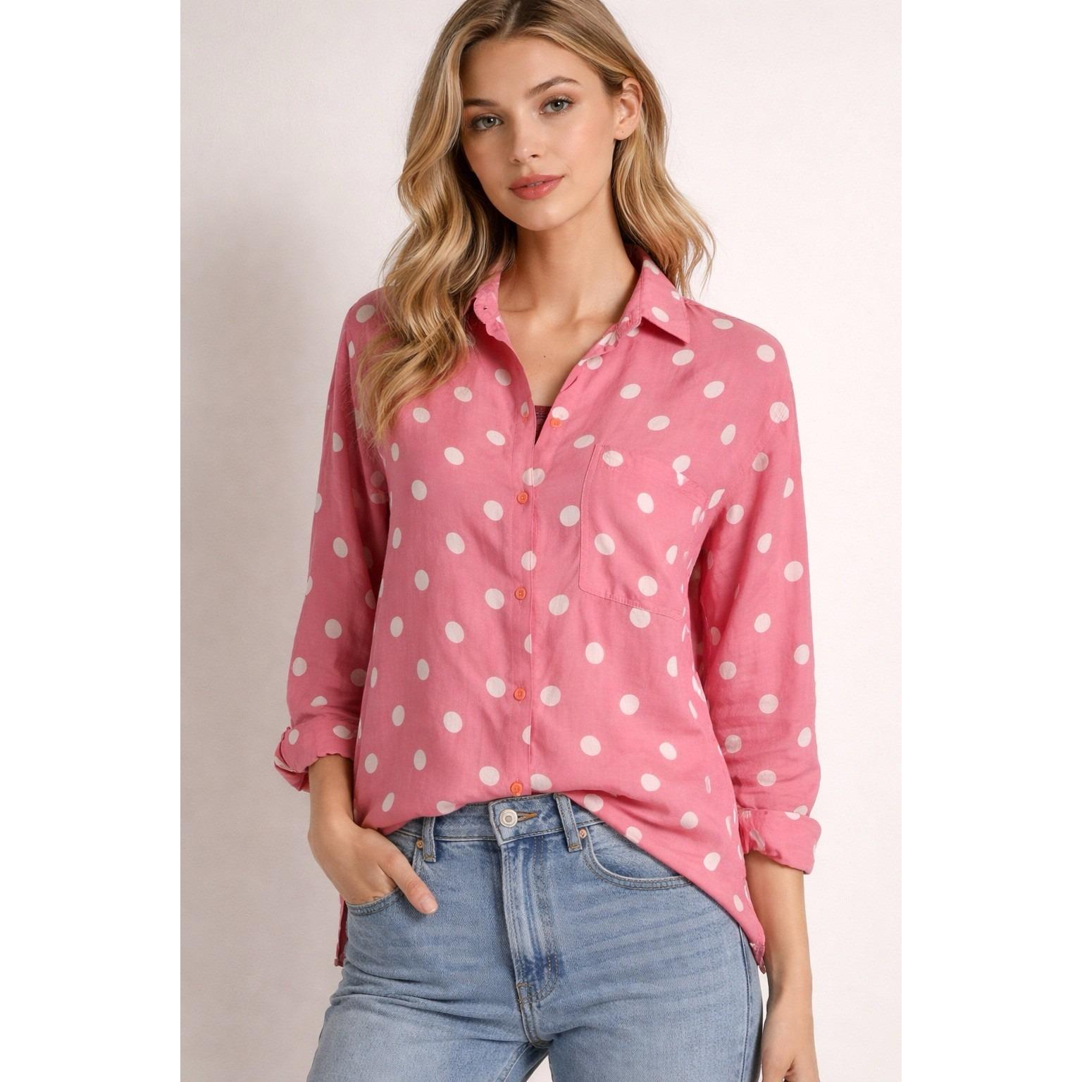 【PINK】Dot shirt SAINT Mxxxxxx Rayon Dot Shirt | Pink | SVD