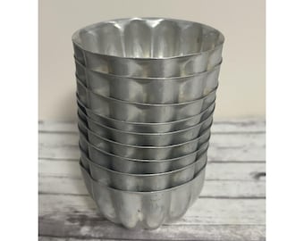 Lot Of 9 Vintage Jell-O Molds Silver Aluminum Retro