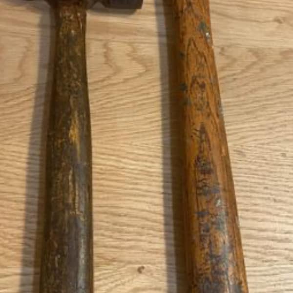 Set Of (2) Vintage Hammers With Wood Handles