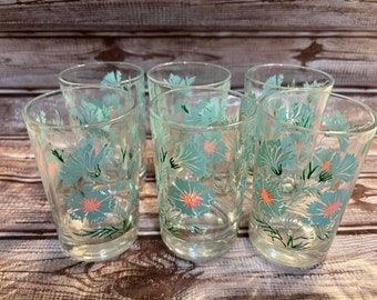 Taylor Smith Ever Yours Boutonniere Small Drinking Glasses (6)  VTG Mid Century