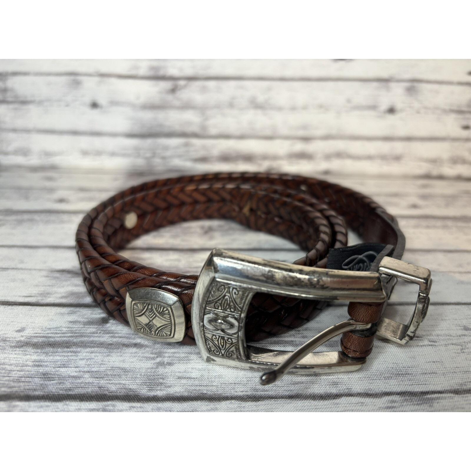 Brighton‎ Belt Womens XS 30 Brown Leather Braided Concho Western Cowgirl Brighton Women main image 3