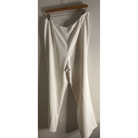 tight slim fit dress Madame Side Zipper Flared White Knitted Moss Trousers