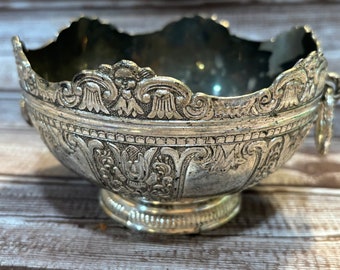 Vintage Ds Co. Silver Plated Bowl with Swing Handles, Serving Bowl, Trinket Dish
