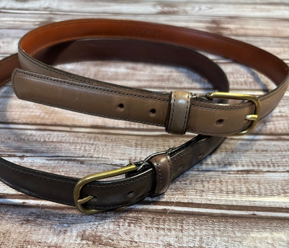 Dooney and Bourke leather brown skinny belts set … - image 1
