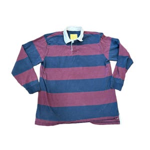 XL Vintage 90's LL Bean Striped Long Sleeve Heavy Cotton Rugby