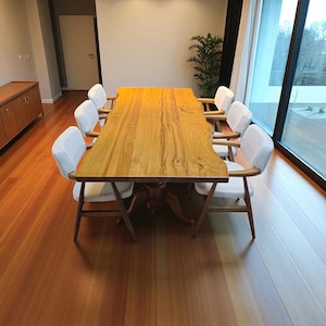 Large Handmade Solid Wood Dining Table - Rustic Kitchen Furniture, Heavy Duty Farmhouse Style, Custom Rustic Wood Table for Dining Room