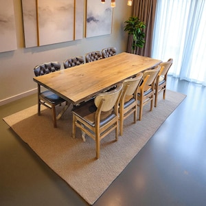Farmhouse Dining Table Large Handmade Solid Wood Kitchen & Dining Room Furniture Rustic Wood Table