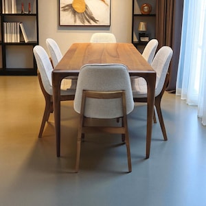 Solid Wood Dining Table Handmade Farmhouse Rustic Kitchen & Large Rustic Dining Room Furniture
