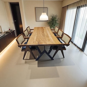 Custom Handmade Rustic Kitchen Furniture Solid Wood Dining Room Set Durable Farmhouse Table & Chairs