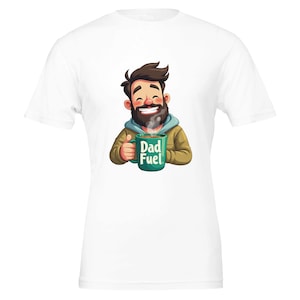 Papa tankt grappig bebaarde papa koffie T-shirt | Leuke cartoon koffiemok T-shirt voor vaders | Vaderdagcadeau voor koffieliefhebber | Gezellig papa-shirt
