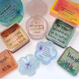 Sparkly Resin Trinket Dishes, Beautifully Handcrafted Christian Keepsakes, 10 to choose from