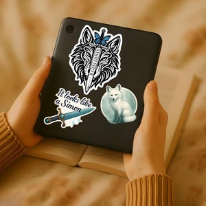 Kingfisher Sticker, Quicksilver Book Sticker, BookTok Inspired, Wolf Design, Sword Theme, Book Lover Gift image 5