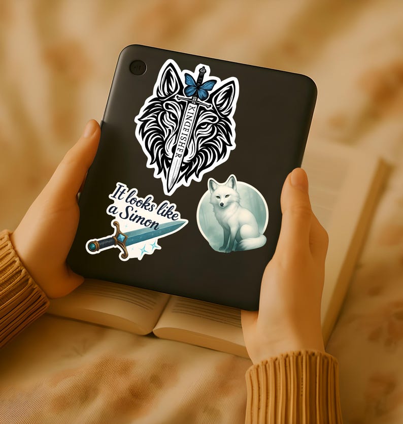Kingfisher Sticker, Quicksilver Book Sticker, BookTok Inspired, Wolf Design, Sword Theme, Book Lover Gift image 5