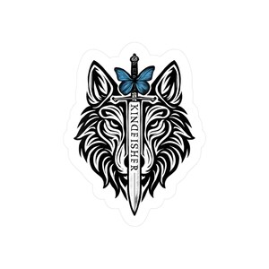 Kingfisher Sticker, Quicksilver Book Sticker, BookTok Inspired, Wolf Design, Sword Theme, Book Lover Gift image 6